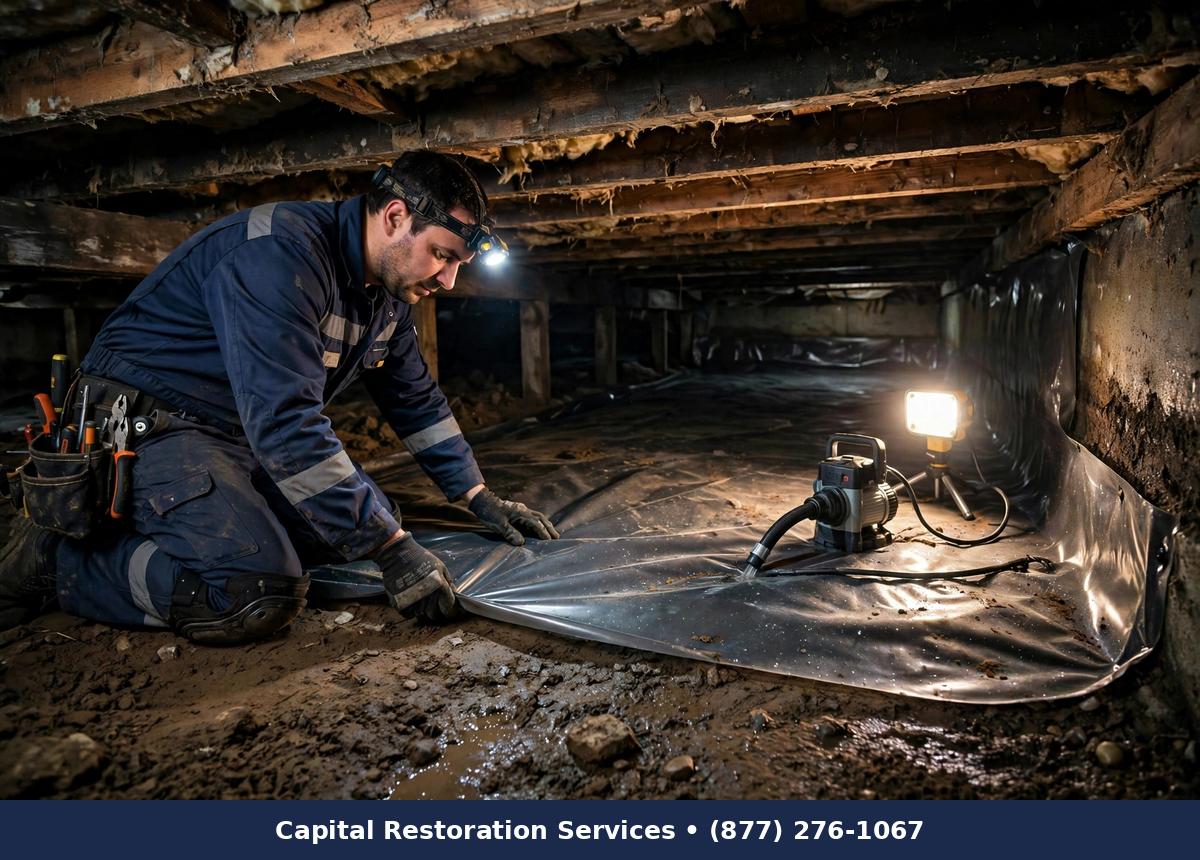 Crawl Space Water Damage Repair — water damage restoration by Capital Restoration Services