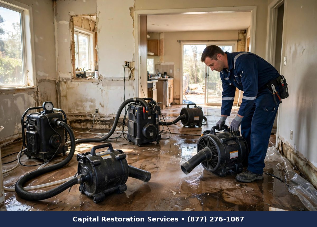 Flood Damage Restoration — water damage restoration by Capital Restoration Services