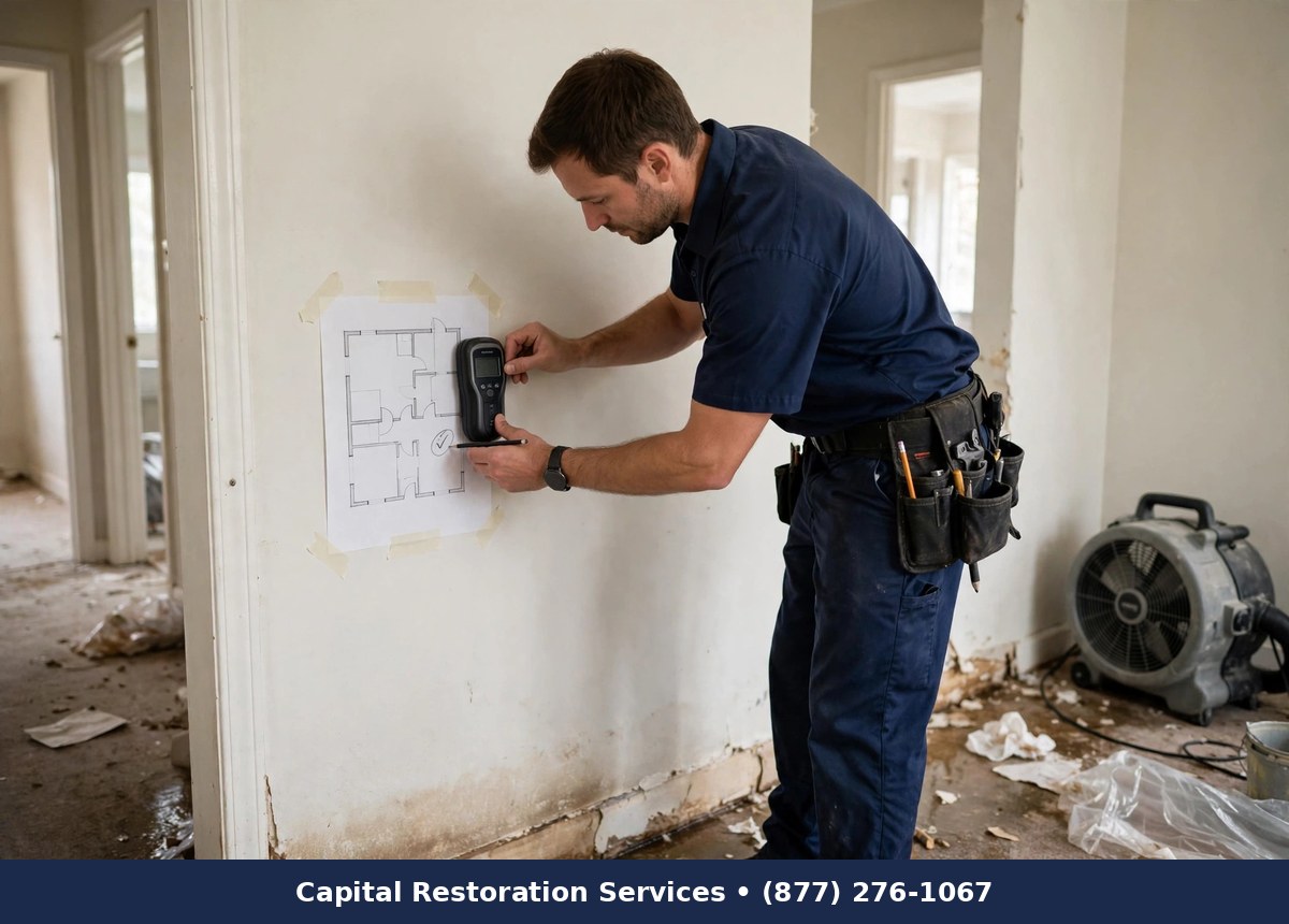 Moisture Detection and Mapping — water damage restoration by Capital Restoration Services