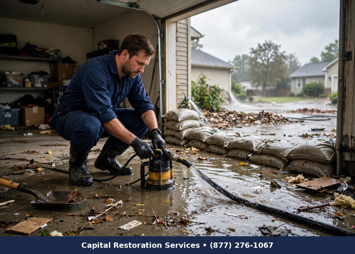 Storm Water Damage Restoration — water damage restoration by Capital Restoration Services